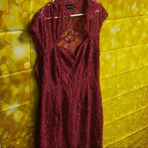 Red lace dress from fashion Nova